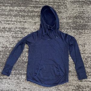 Navy Blue 90 Degree By Reflex Pullover Hoodie cowl neck women sz Small EUC warm